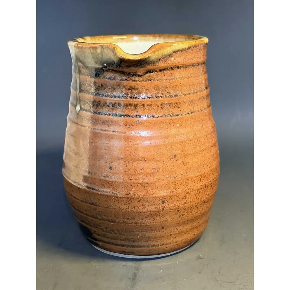 Kimsey Hickman Signed Art Pottery Jug Rustic Studio Stoneware, Vase